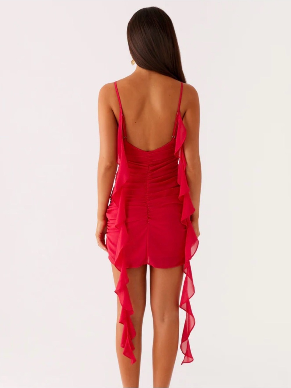 Peppermayo Hot Pink Spaghetti-Strap Mini with Rosette - Picture 2 of 3